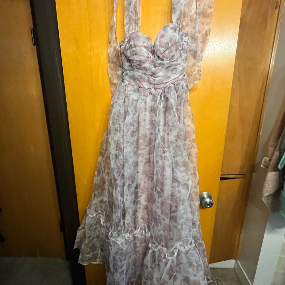 Petal & Pup Lavender Floret Midi Dress (S) - Picture 6 of 11